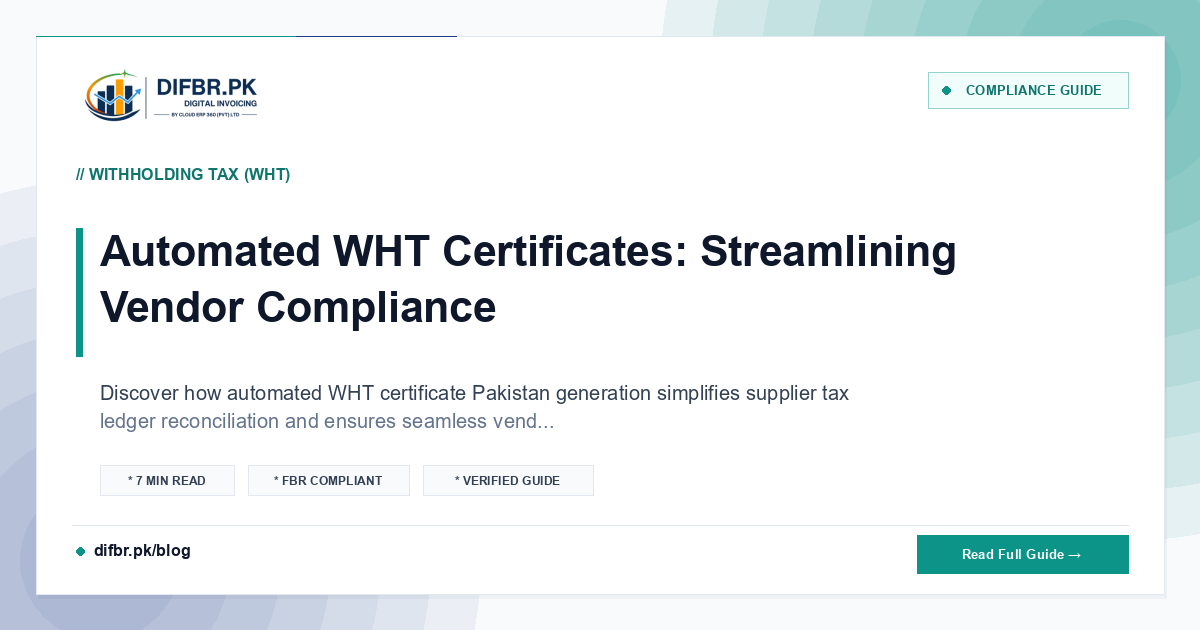 Automated WHT Certificates: Streamlining Vendor Compliance