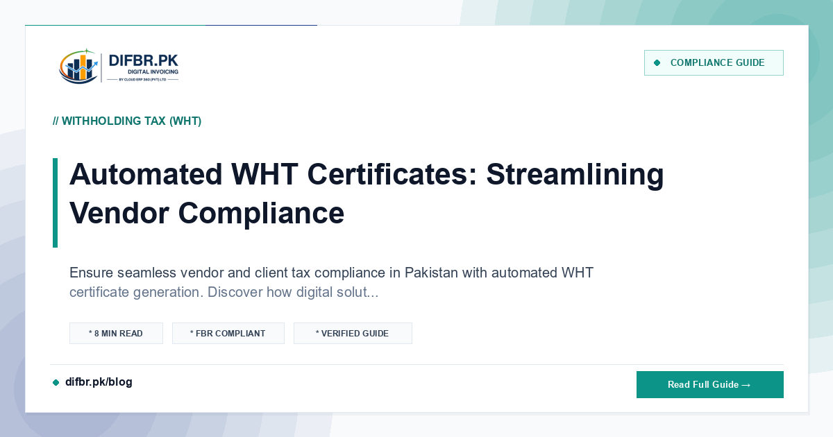 Automated WHT Certificates: Streamlining Vendor Compliance