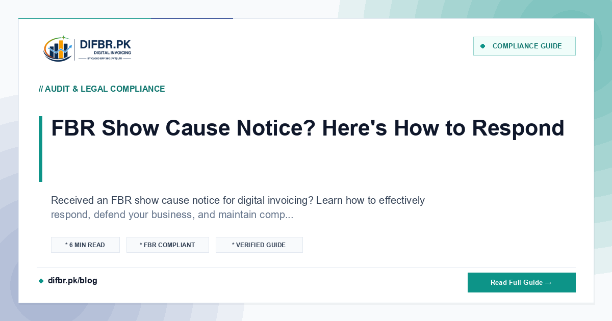FBR Show Cause Notice? Here's How to Respond