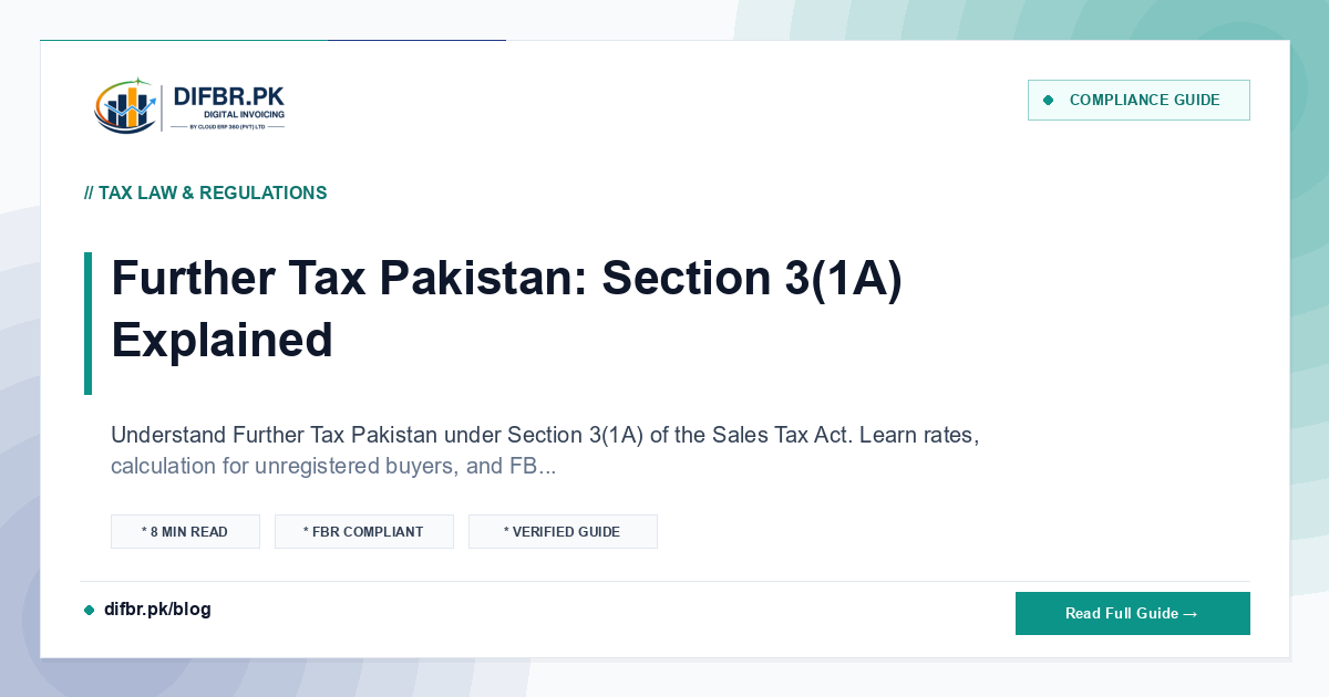 Further Tax Pakistan: Section 3(1A) Explained