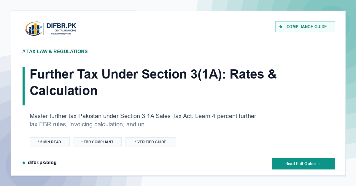 Further Tax Under Section 3(1A): Rates & Calculation