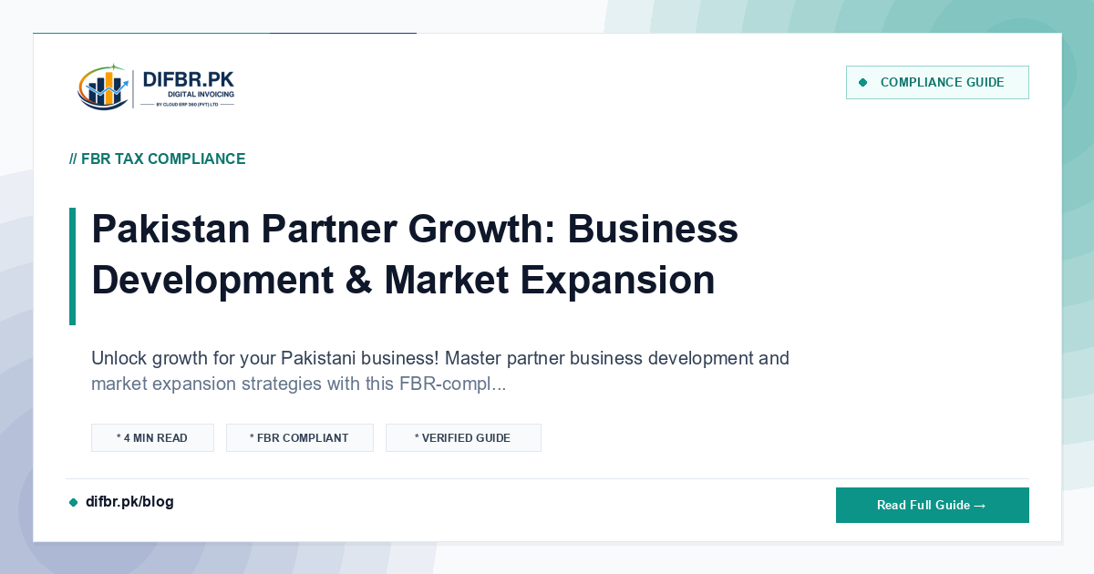 Pakistan Partner Growth: Business Development & Market Expansion