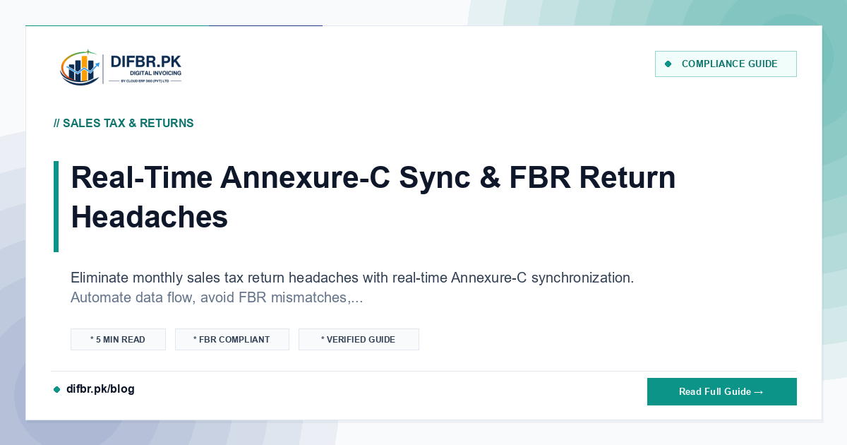Real-Time Annexure-C Sync & FBR Return Headaches