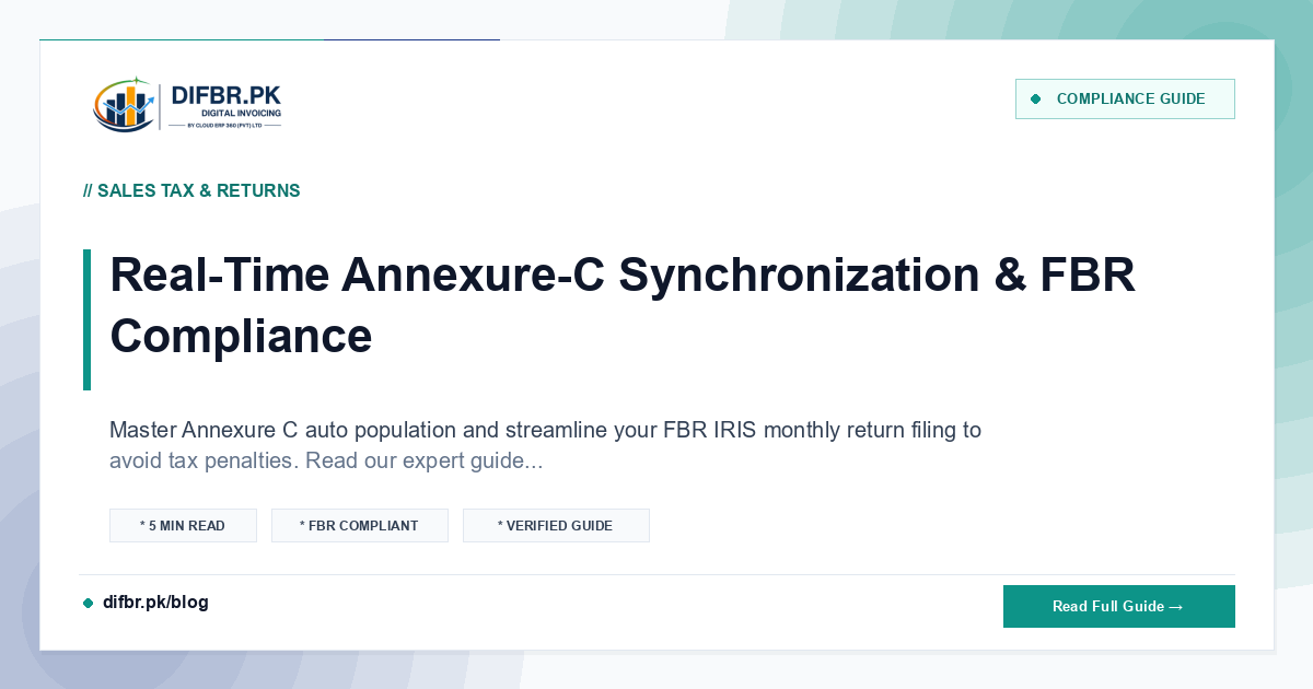 Real-Time Annexure-C Synchronization & FBR Compliance