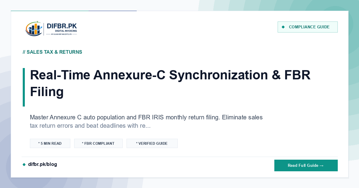 Real-Time Annexure-C Synchronization & FBR Filing