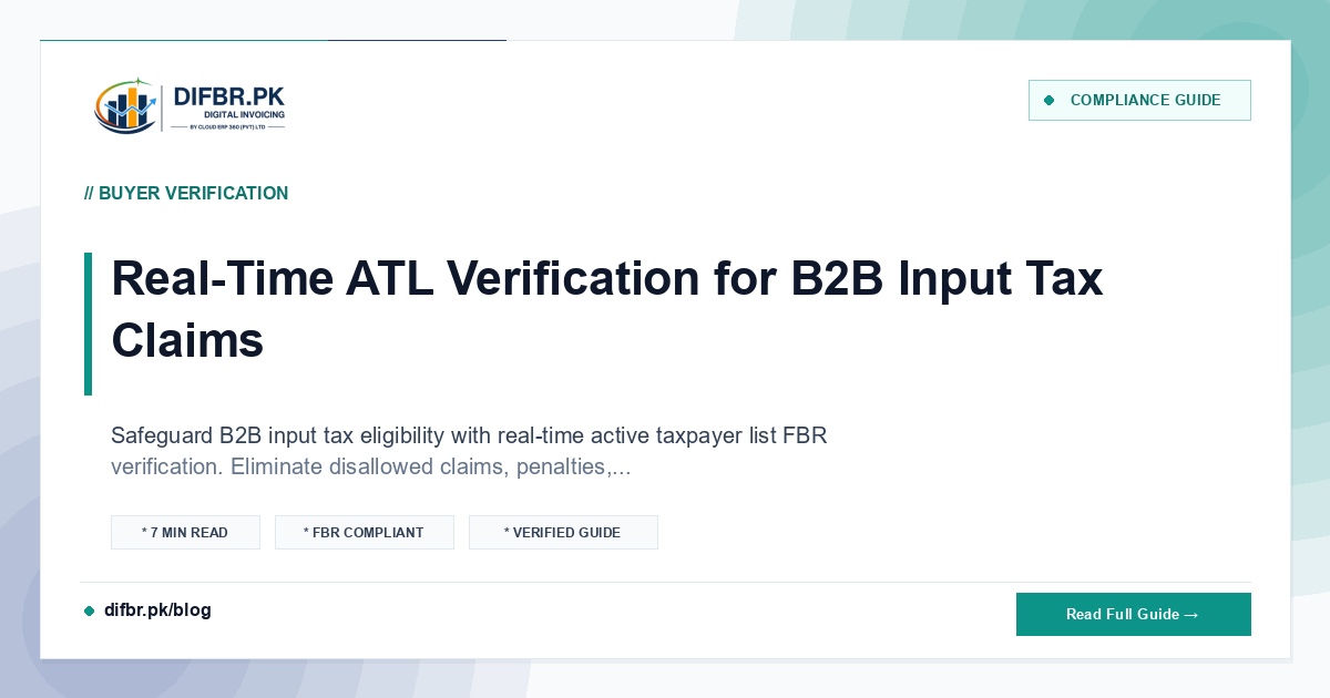 Real-Time ATL Verification for B2B Input Tax Claims