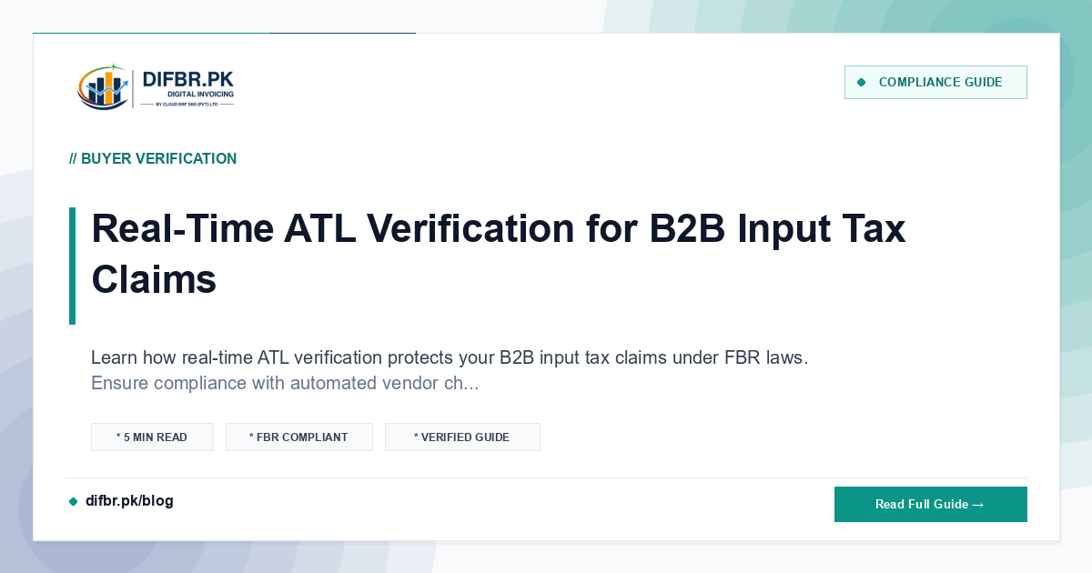 Real-Time ATL Verification for B2B Input Tax Claims