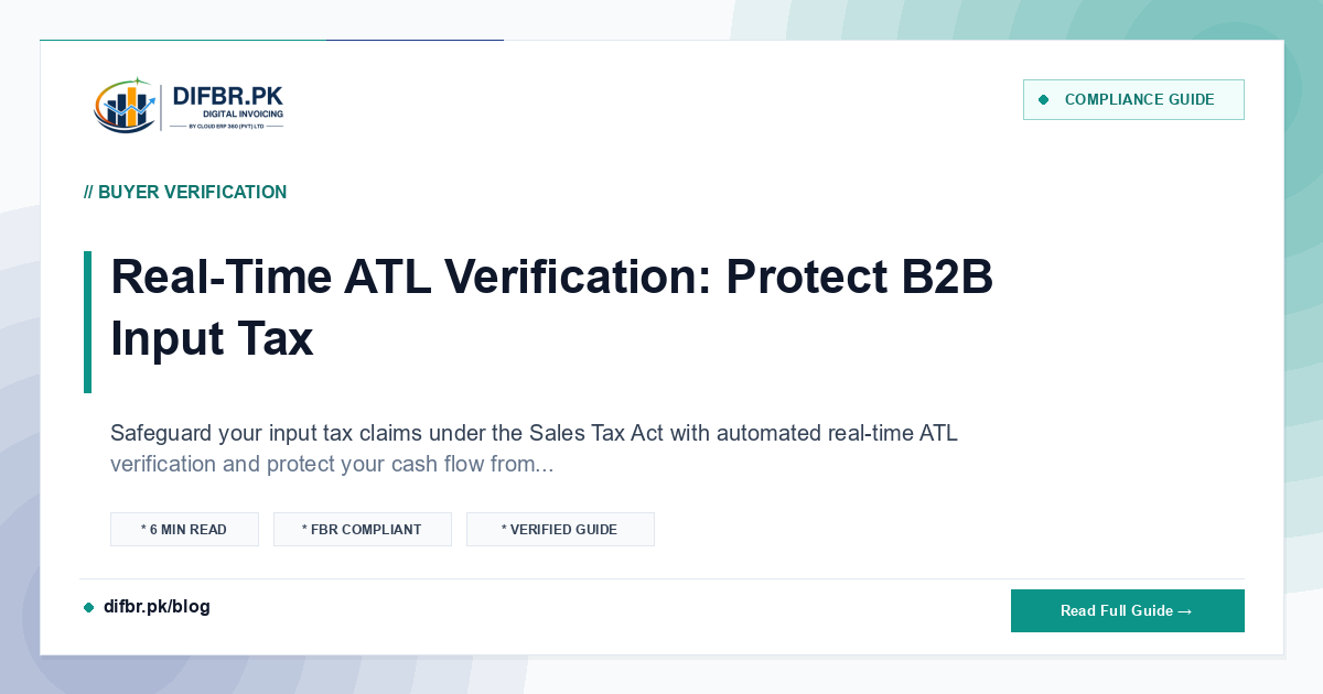 Real-Time ATL Verification: Protect B2B Input Tax