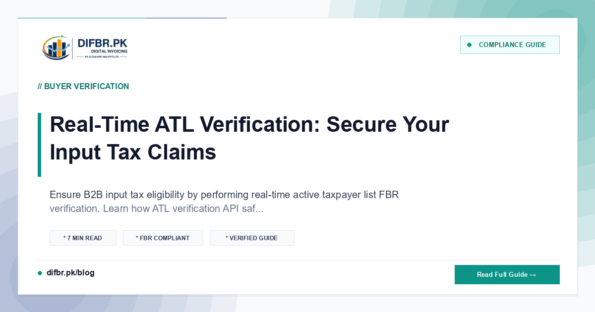 Real-Time ATL Verification: Secure Your Input Tax Claims