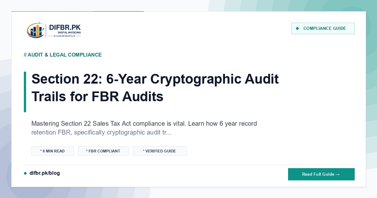 Section 22: 6-Year Cryptographic Audit Trails for FBR Audits