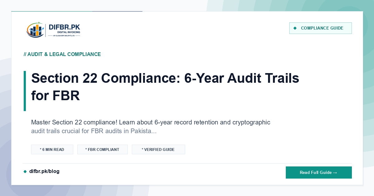 Section 22 Compliance: 6-Year Audit Trails for FBR