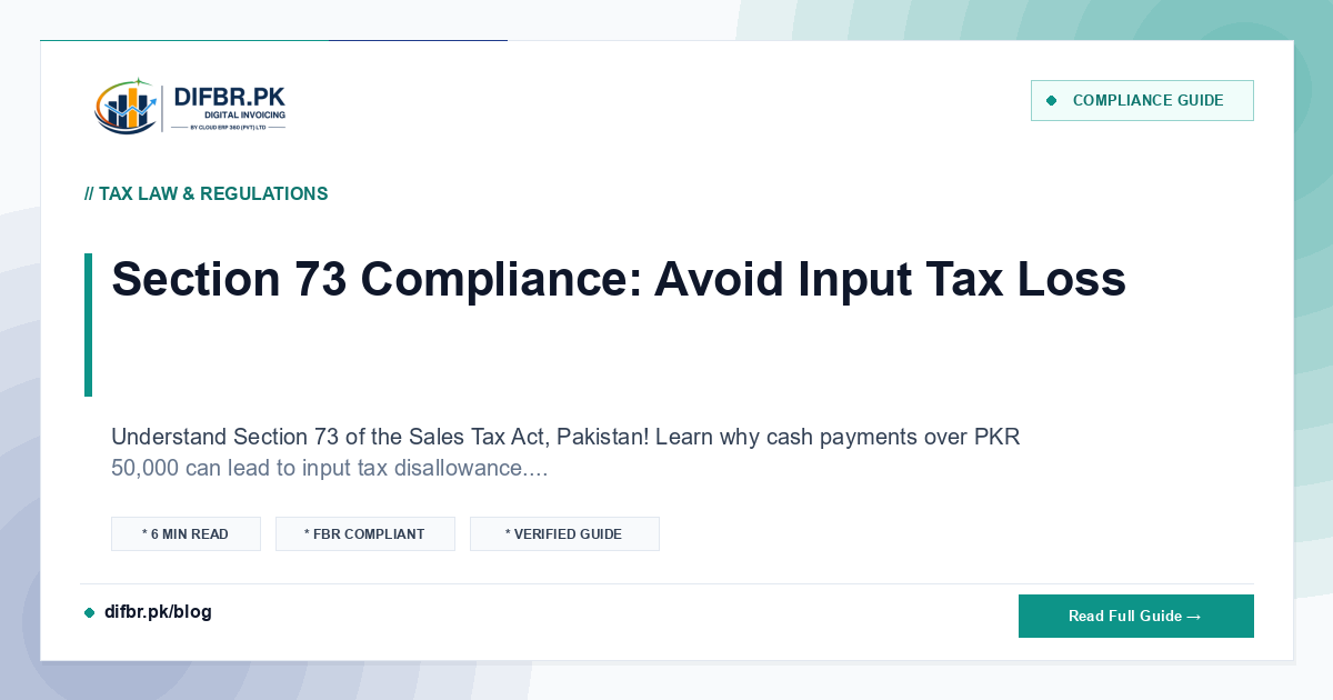 Section 73 Compliance: Avoid Input Tax Loss