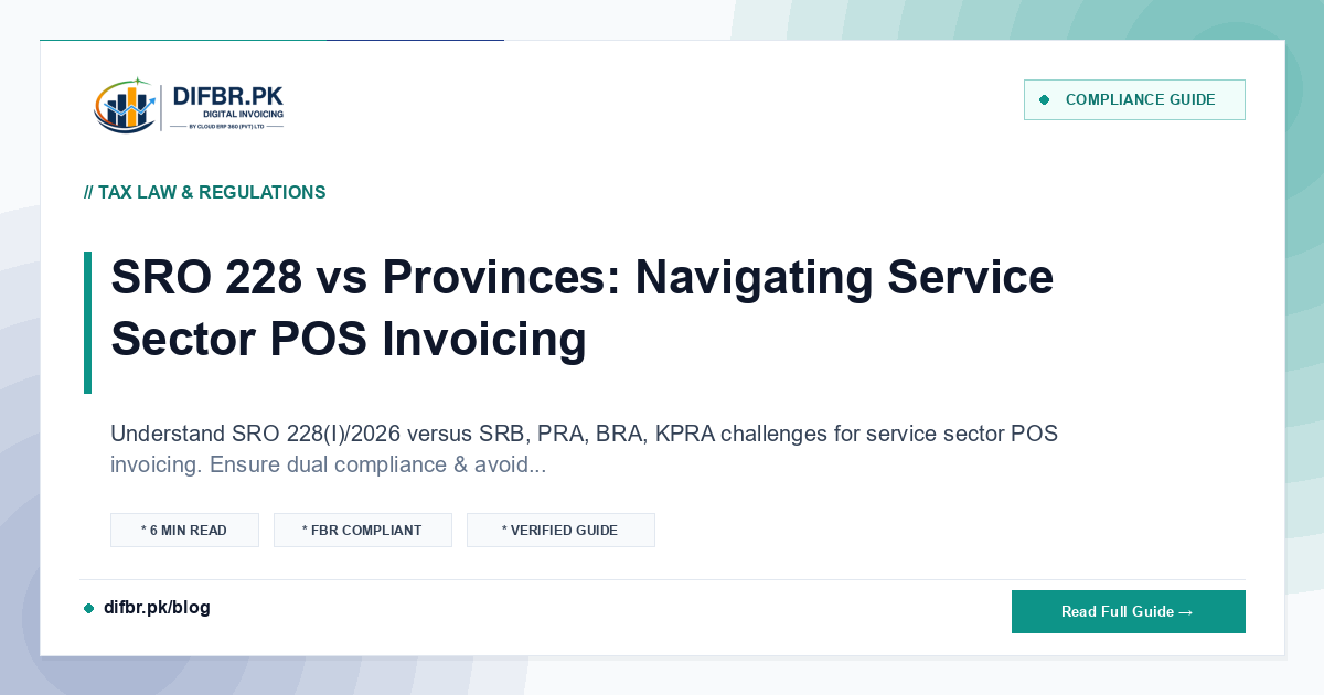 SRO 228 vs Provinces: Navigating Service Sector POS Invoicing