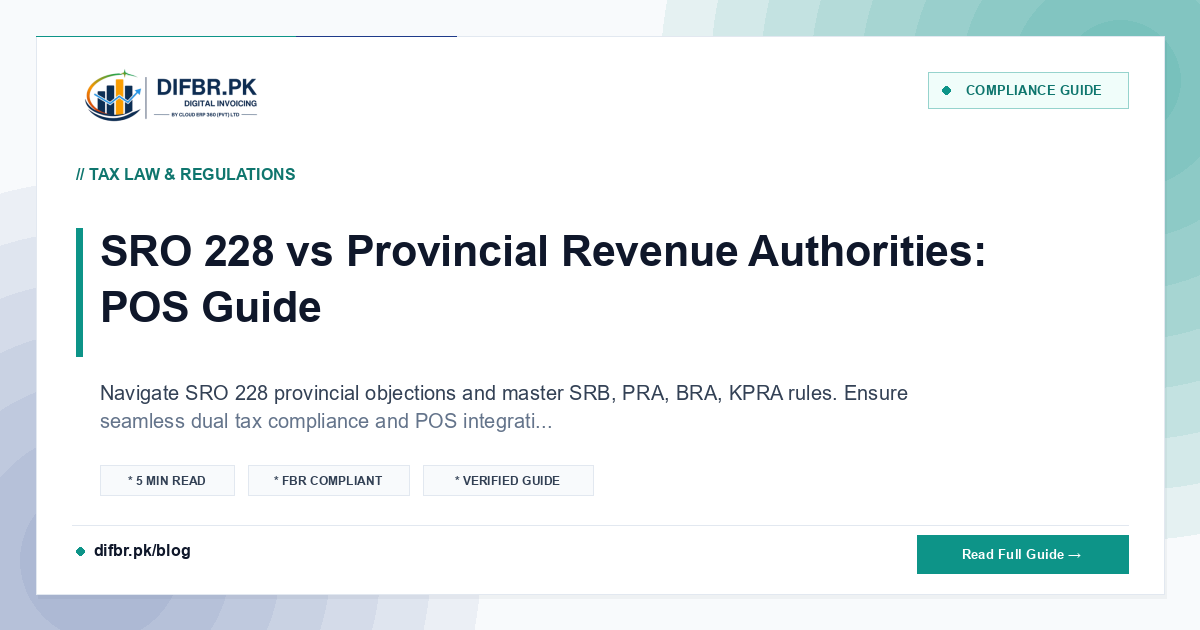 SRO 228 vs Provincial Revenue Authorities: POS Guide