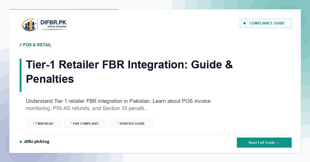 Tier-1 Retailer FBR Integration: Guide & Penalties