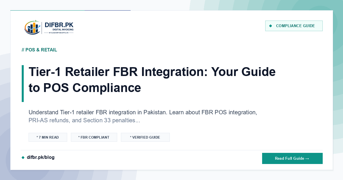Tier-1 Retailer FBR Integration: Your Guide to POS Compliance