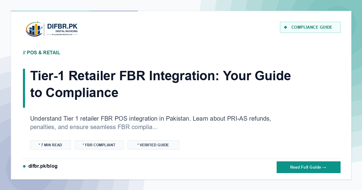 Tier-1 Retailer FBR Integration: Your Guide to Compliance