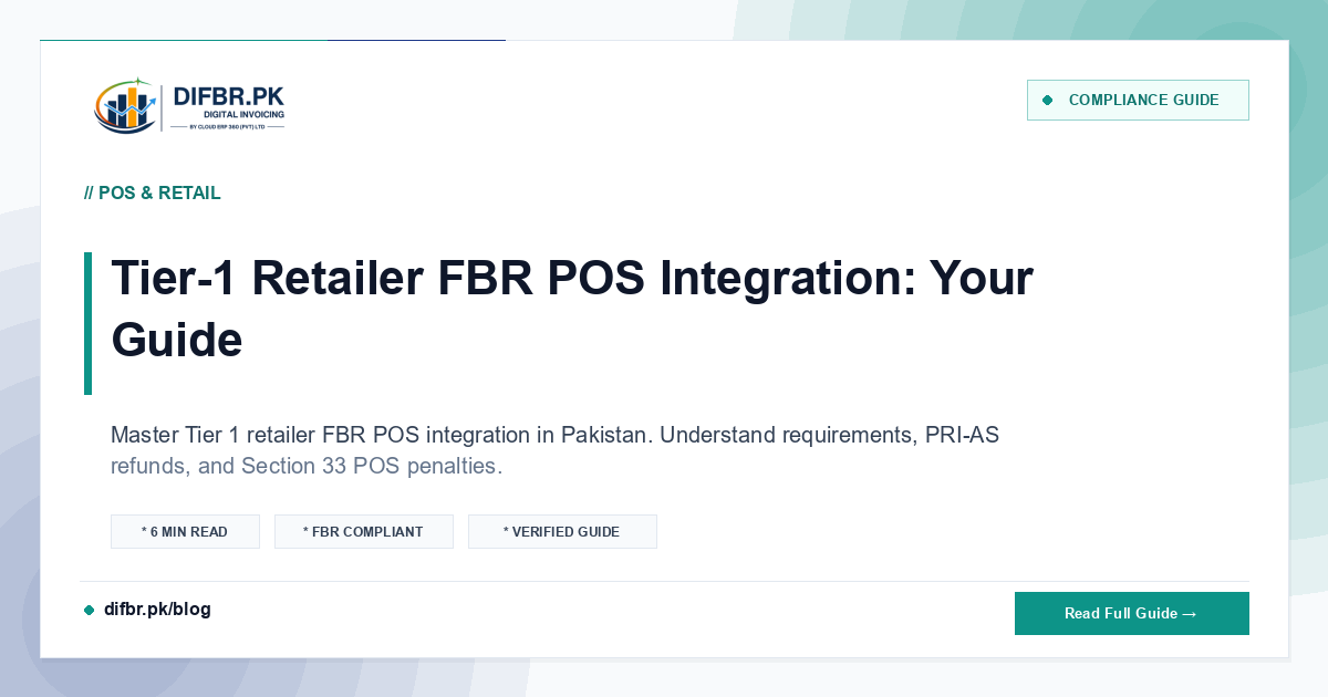 Tier-1 Retailer FBR POS Integration: Your Guide